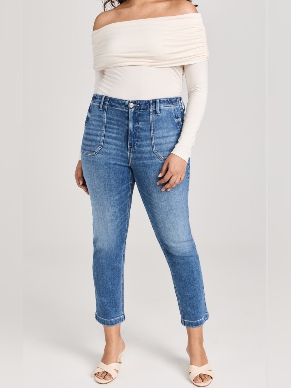 PAIGE Mayslie Straight Ankle Jeans Women’s 34 Rock Show Dark Wash NWT